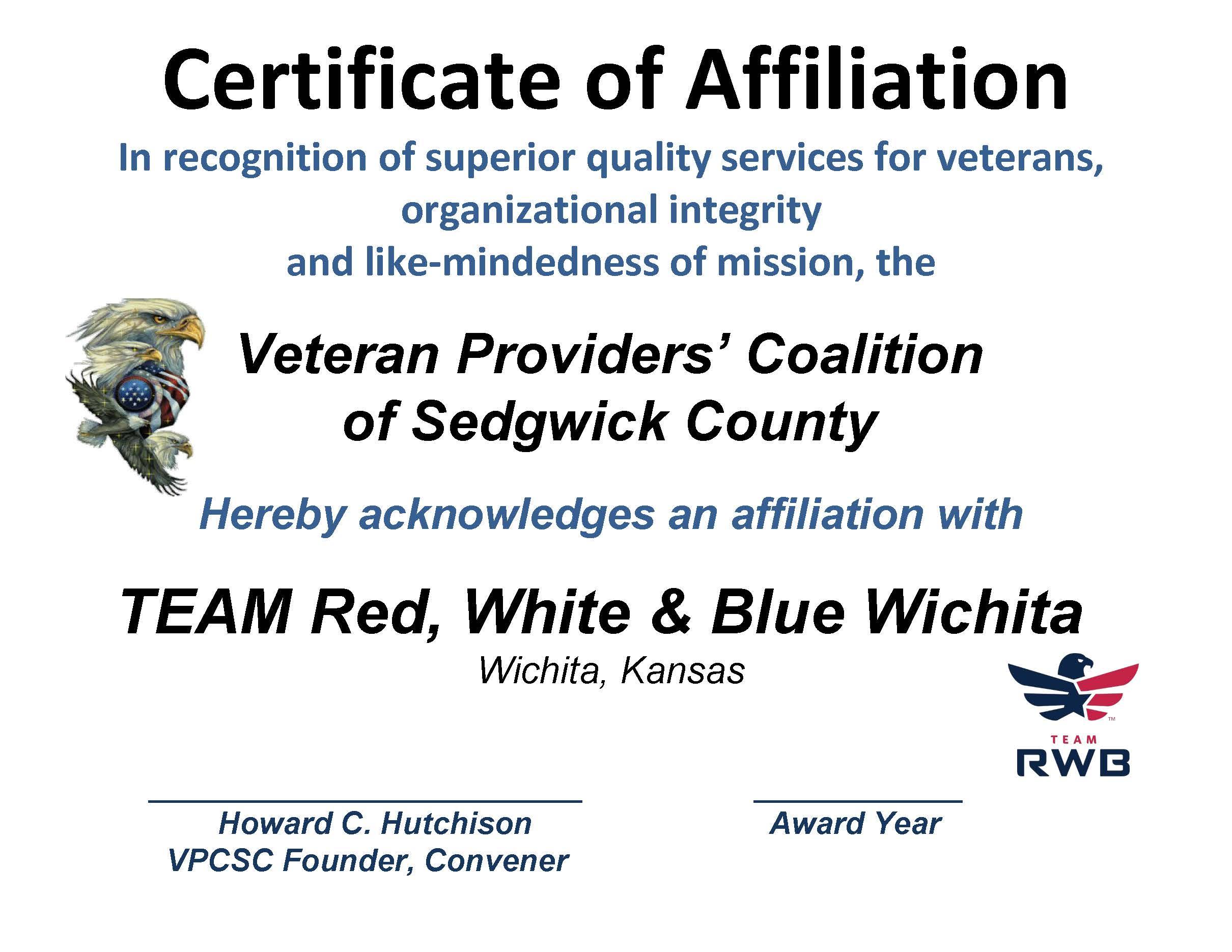 AFFILIATION CERT. TEAM RWB 2015